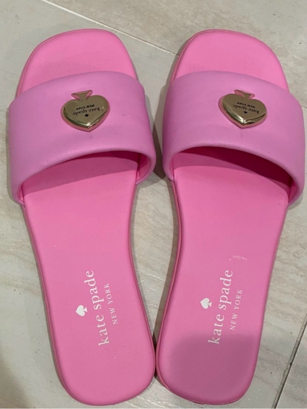 Kate Spade Pink Heart Slide Sandals